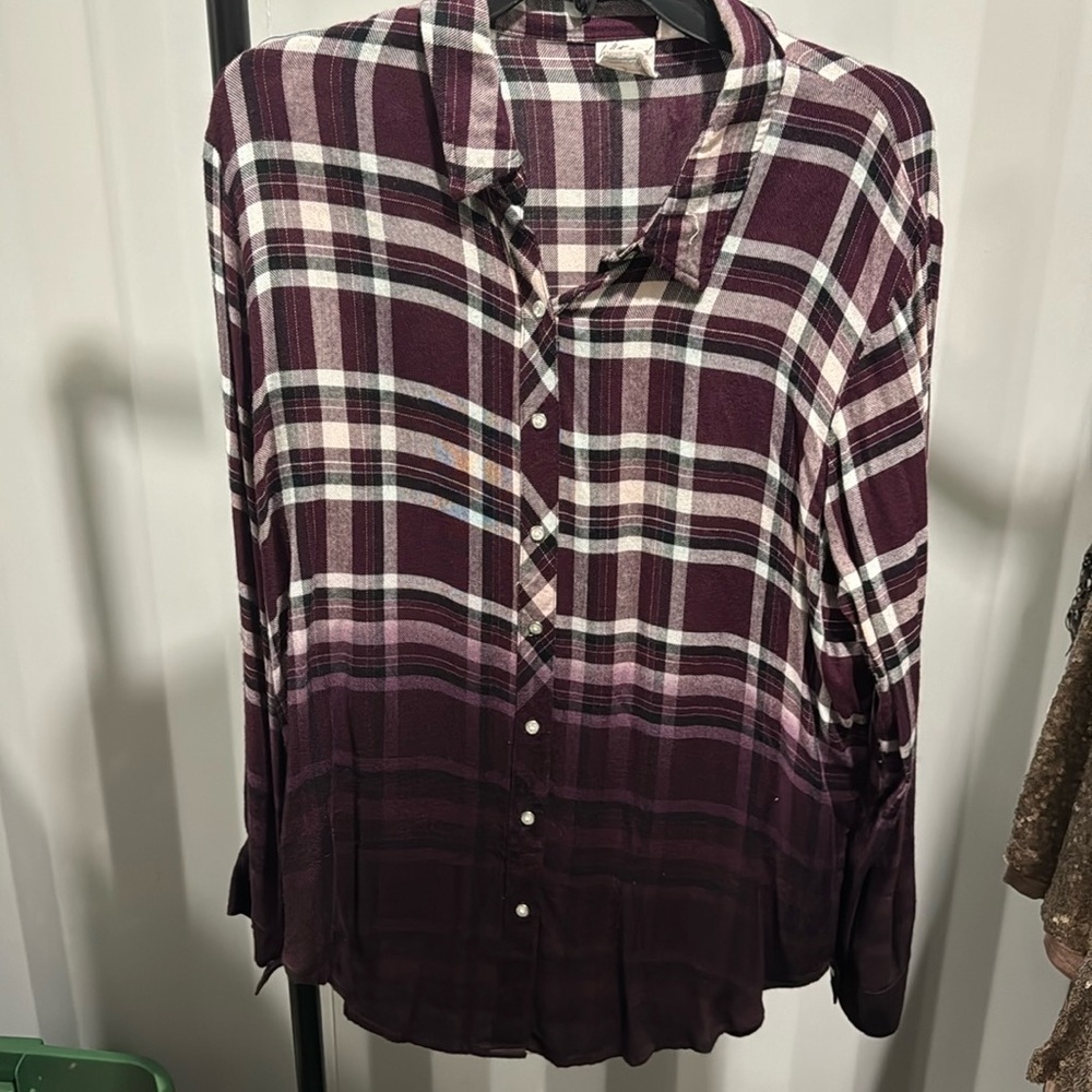 White crow Ombre button up